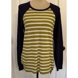 J Crew Sweater Womens Medium Elbow Patch Wool Blend Knit Lightweight Preppy